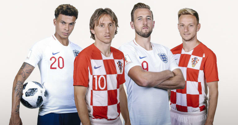 Kroatien Och England Mots I Semifinal I Vm Kroatien Och England Mots I Semifinal I Vm